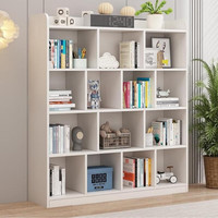 青雀台【实木、包安装、20号截单】实木书架书柜落地一体带门层架置物架 四层 100长158高  30深