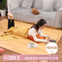 Huadn日本碳晶地暖垫石墨烯地热垫发热电热地毯客厅取暖脚垫家用瑜伽垫 大气木纹150x200cm