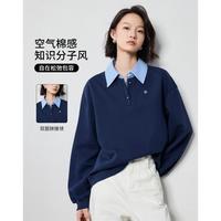 【拼接假两件】春季率性高级感卫衣女知识分子时髦设计感百搭上衣