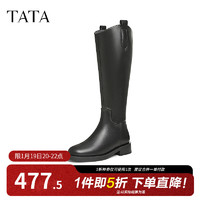 他她（TATA）2024冬时尚休闲时装长靴女7TG89DG4 黑色（北方码/单里） 38