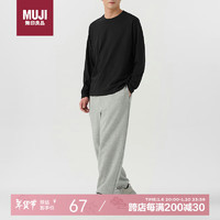 MUJI 无印良品（MUJI）男式 棉混抗菌 长袖T恤 男士打底衫男款 保暖秋衣 黑色 XL