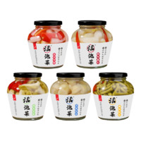 老坛子 活泡菜5件套 爽口什锦600g+酸辣藠头600g+脆爽青菜600g+开味仔姜600g+酸脆豇豆600g