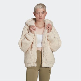 限尺码：adidas 阿迪达斯 女子 Sherpa Jacket 仿羊羔绒加厚运动夹克