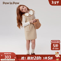 PawinPaw卡通小熊童装2024年秋冬女童毛织连衣裙 Beige米色/35 150 cm