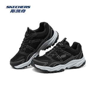 斯凯奇（Skechers）2024年秋冬复古厚底增高防滑耐磨户外鞋男子运动鞋男鞋237740 黑色/灰色/BKGY 女款 37