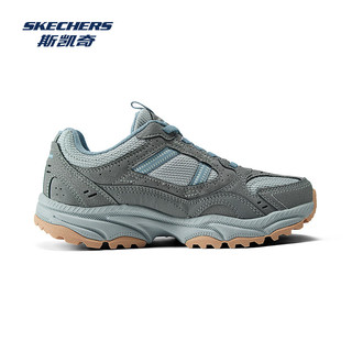 斯凯奇（Skechers）2024年秋冬复古厚底增高防滑耐磨户外鞋男子运动鞋男鞋237740 灰色/蓝色/GYBL 女款 35