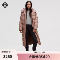 lululemon 丨Wunder Puff 女士长款羽绒外套 防风 LW4CAGS 暮光玫瑰/深色氧