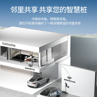 Wattsaving能效电气7kW交流充电桩家用电动新能源适用华为AITO赛力斯问界M7M5比亚迪秦PLUS小米su7七孔特斯拉 米粒7kW-4G款-红色