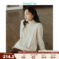 茵曼（INMAN）【免定】北绒毛衣女装高领打底针织 白色 S