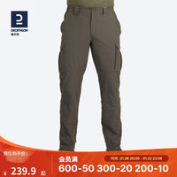迪卡侬（DECATHLON）荒野探险活动自如轻量级长裤SOLOGNAC500Light 灰绿色 2XL XXL
