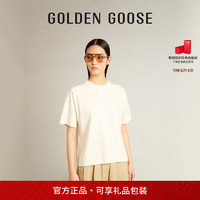 GOLDEN GOOSE 女装 24年春夏字母LOGO棉质圆领休闲运动T恤 白色 S码