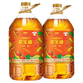 食用油 物理压榨 压榨一级花生油6.18L*2桶