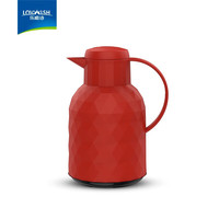 乐唯诗（NERVISHI）温显热水瓶家用大容量暖水瓶热水壶玻璃内胆茶瓶宿舍用开水瓶 钻纹保温壶【按压款】红色 1000ml