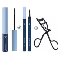 BLUETHIN 极细刷头睫毛膏防水防汗不晕染卷翘纤长浓密速干眼线学生新手 睫毛膏+眼线笔+睫毛夹