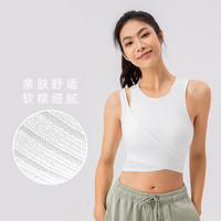 玉儿恋 瑜伽背心拼接假两件一体式固定杯跑步外穿纯色无袖健身上衣女