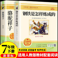 骆驼祥子 钢铁是怎样炼成的（全2册）新课标 初中七年级下册 初一适用人民教育出版社人教版教材配套正版阅读课外阅读 语文教科书配套书目阅读名著课程化丛书老舍原著完整版无删减