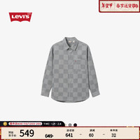 李维斯 Levi's 24早秋男士直筒格子拼色灯绒芯衬衫 浅灰色 M