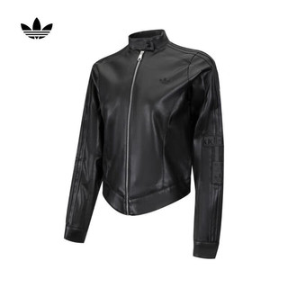 adidas 阿迪达斯 三叶草女子PLEATHER JACKET夹克 IW3428 S