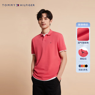 TOMMY HILFIGER 春夏季男1985珠地棉休闲商务T恤POLO衫22109/17770 玫瑰粉XIX XXL(：180-200斤)