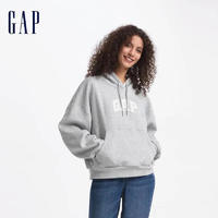 Gap 女装2024秋季新款经典logo碳素磨毛抓绒休闲连帽衫卫衣634443