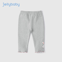 JELLYBABY【时尚印花打底裤】2024年春季春装儿童女童长裤裤子 花灰 130