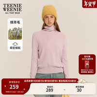 Teenie Weenie小熊高领毛衣2024年秋冬简约慵懒风针织衫 紫色 XS (155)