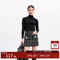 VERO MODA VEROMODA半身裙女中腰短裙休闲简约气质 S59黑色 165/68A/M