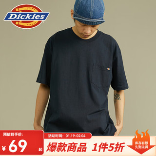 dickies短袖T恤 简约短袖T恤 男式棉舒适宽松上衣 t恤男DK012306 深海军蓝 XL