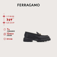 Salvatore Ferragamo 菲拉格慕 Ferragamo）女士黑色莫卡辛鞋 0775103_1D _ 75/38码 礼物送女友