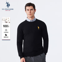 U.S. POLO ASSN.USPA男士针织衫简约商务毛衣秋冬纯棉保暖男装上衣宽松打底毛衫