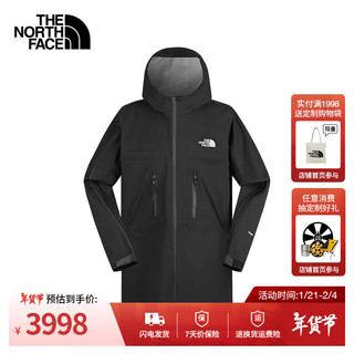 北面（The North Face）UE冲锋衣男户外防水长款外套25|8CJJ JK3/黑色 M