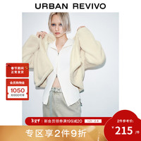 UR冬季女装时尚立领宽松绒感新年战袍外套UYY140063 本白 (偏宽松) M