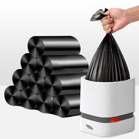 俏家洁 平口垃圾袋45*50cm*40只中小号家用办公黑色塑料清洁袋 经济款