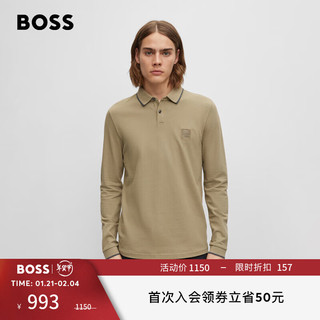 BOSS（服装） BOSS 男士休闲经典贴片弹力长袖POLO衫 336