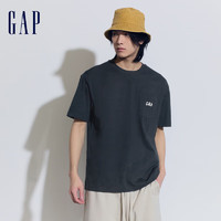 Gap 男女装2024夏季新款棉质logo口袋短袖T恤宽松简约上衣546493