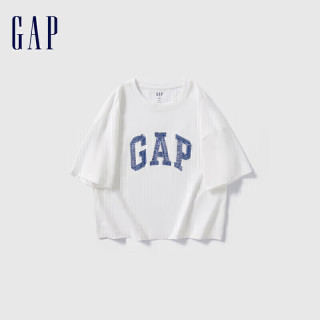 Gap 女装 夏季新款 精梳棉牛仔logo短款短袖T恤 496354