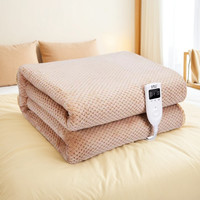 北极人电热毯双人双控定时调温三人加大加厚电褥子除湿除螨 2.0*1.8米 智能定时 双人双控 卡其色