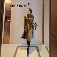 ceezemc 香港潮牌 女士半高领针织连衣裙 2024冬季新款