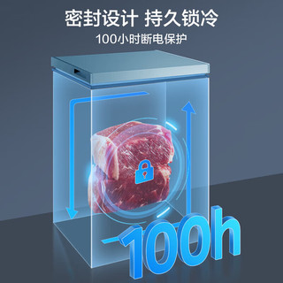 美的（Midea）100/143/200/301升卧式冰柜冷柜家用商用无风低霜可冷藏冷冻转换锁鲜一级能效大容量囤货小型省电 减霜80% 100L 钛钢灰