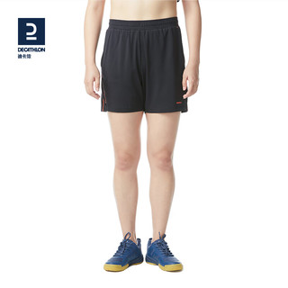 迪卡侬（DECATHLON）羽毛球服t恤羽毛球短袖运动服套装透气轻量系列 女士黑色短裤 XL