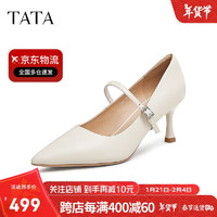 TATA 2025春时尚休闲玛丽珍女XCM05AQ5 米白 36