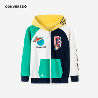 匡威Converse童装男女春秋童开衫连帽卫衣春秋儿童外套 藏青蓝 110(4)
