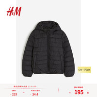 H&M 童装男童2024年疏水保暖外套1211202 黑色 160/80