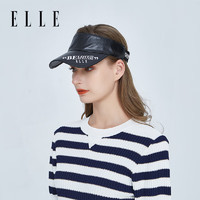 ELLE 遮阳帽子女户外时尚绣花空顶帽防晒棒球帽 黑色 57CM