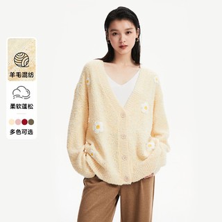 VERO MODA v领针织花朵针织开衫毛衣