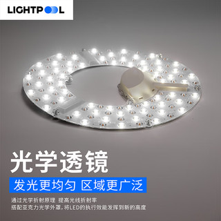 LIGHTPOOL 全光谱护眼 led吸顶灯灯芯 灯盘 圆形光源 rg0低蓝光  高显指 【全光谱灯芯】80W单色5000K白光