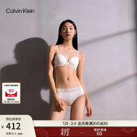 Calvin Klein 卡尔文·克莱恩 内衣24秋季女字母肩带ck性感蕾丝全罩杯文胸QF7837AD 101-象牙白 36C