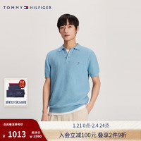 TOMMY HILFIGER 24春夏男纯棉休闲通勤短袖POLO衫34686 天蓝色CYW XXL（：180-200斤）