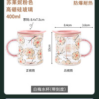 师伯埃 soboio 法国品牌精致带盖水杯带把手家用耐高温玻璃杯艺术感马克杯