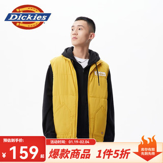 dickies背心 男士上衣纯色印花正反两穿棉服马甲DK009608 姜黄 XL